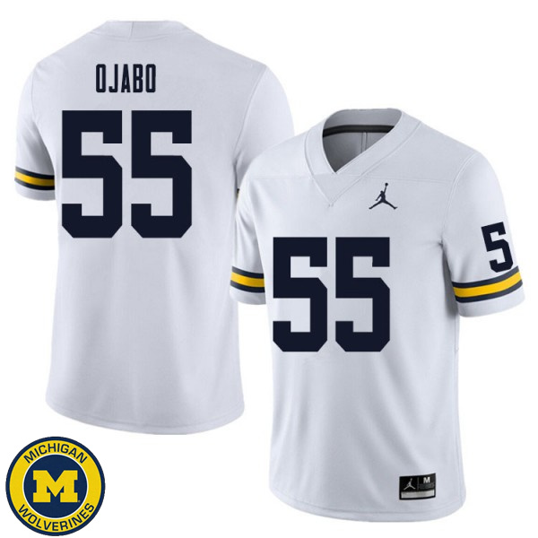 Men University of Michigan #55 David Ojabo White Replica Stitch Jersey